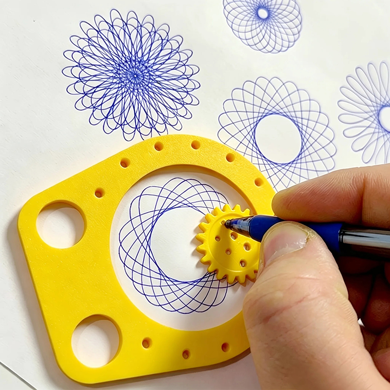 Kids Education Template - Geometry Spirograph Drawing Stencils Set Painting
