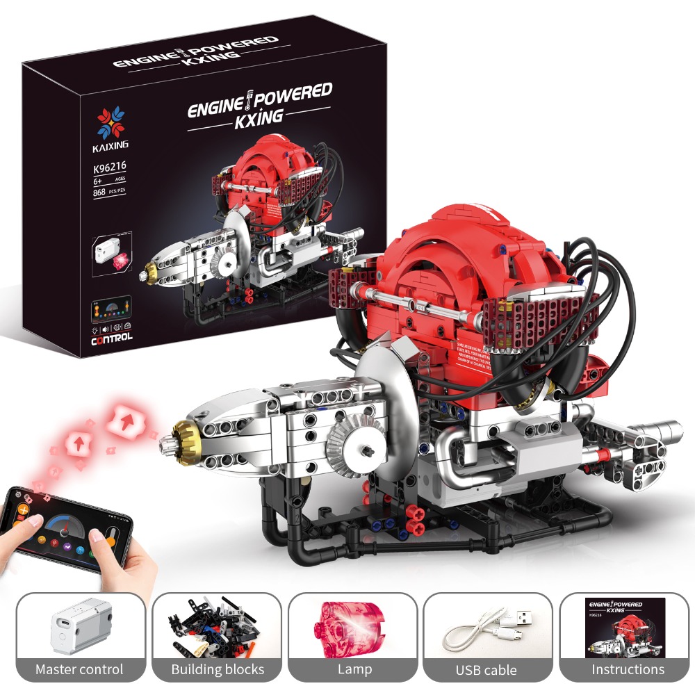 Kids Education App Free - K96216 868PCS Simulation Beetle Engine Blocks