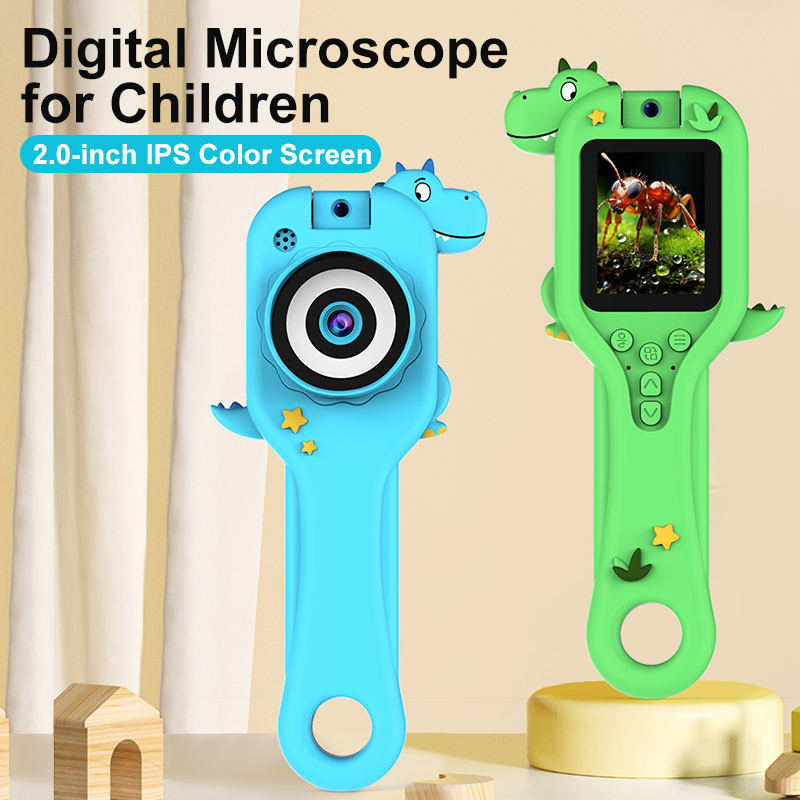 Kids Education Video - Gift for Kids-Digital Microscope 2” Screen