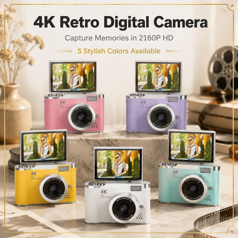 Kids Education Video - Digital Camera 4K 48MP Photography Camera