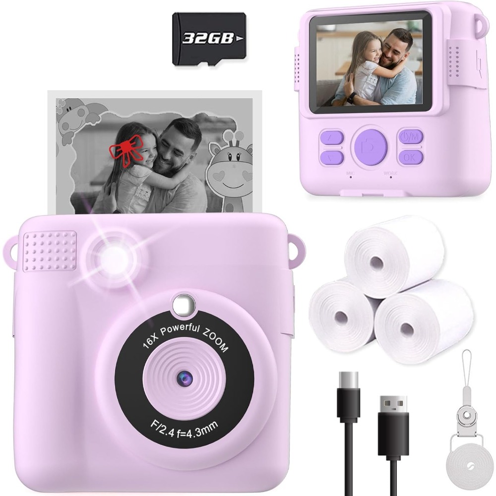 Instant Print Camera for Kids, - đánh giá và giá Kids Education Video