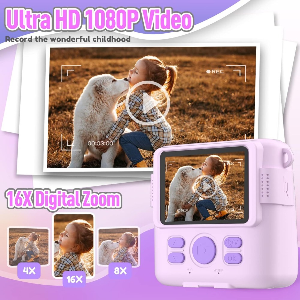Instant Print Camera for Kids, - đánh giá và giá Kids Education Video